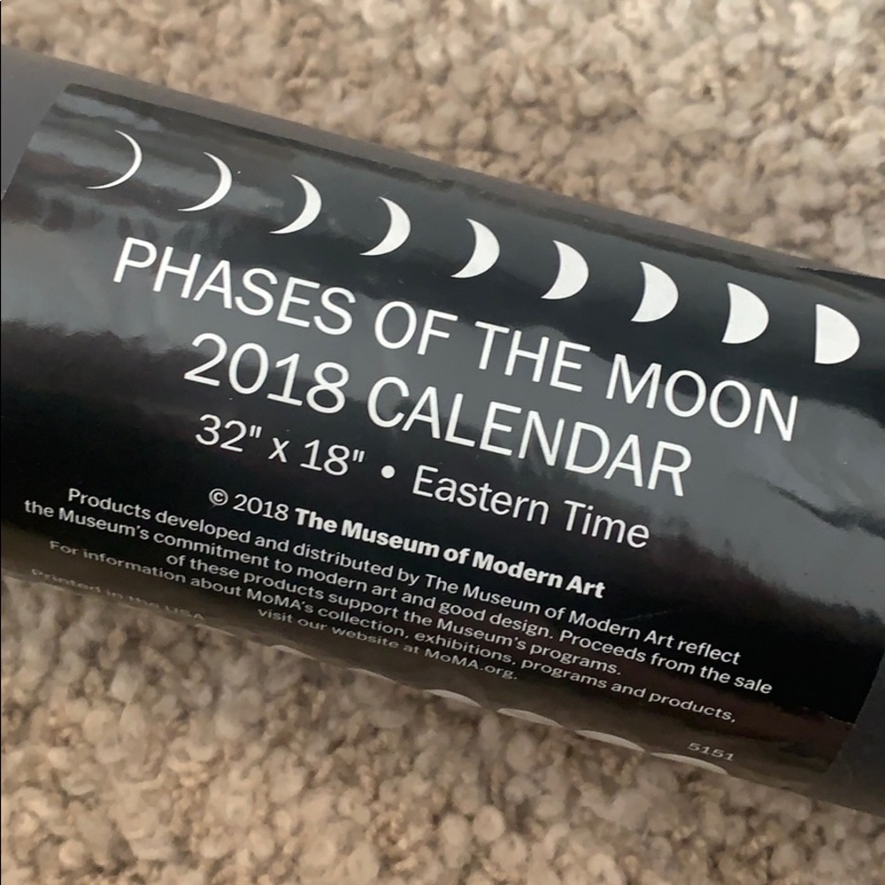 MOMA 2018 Moon Phases calendar